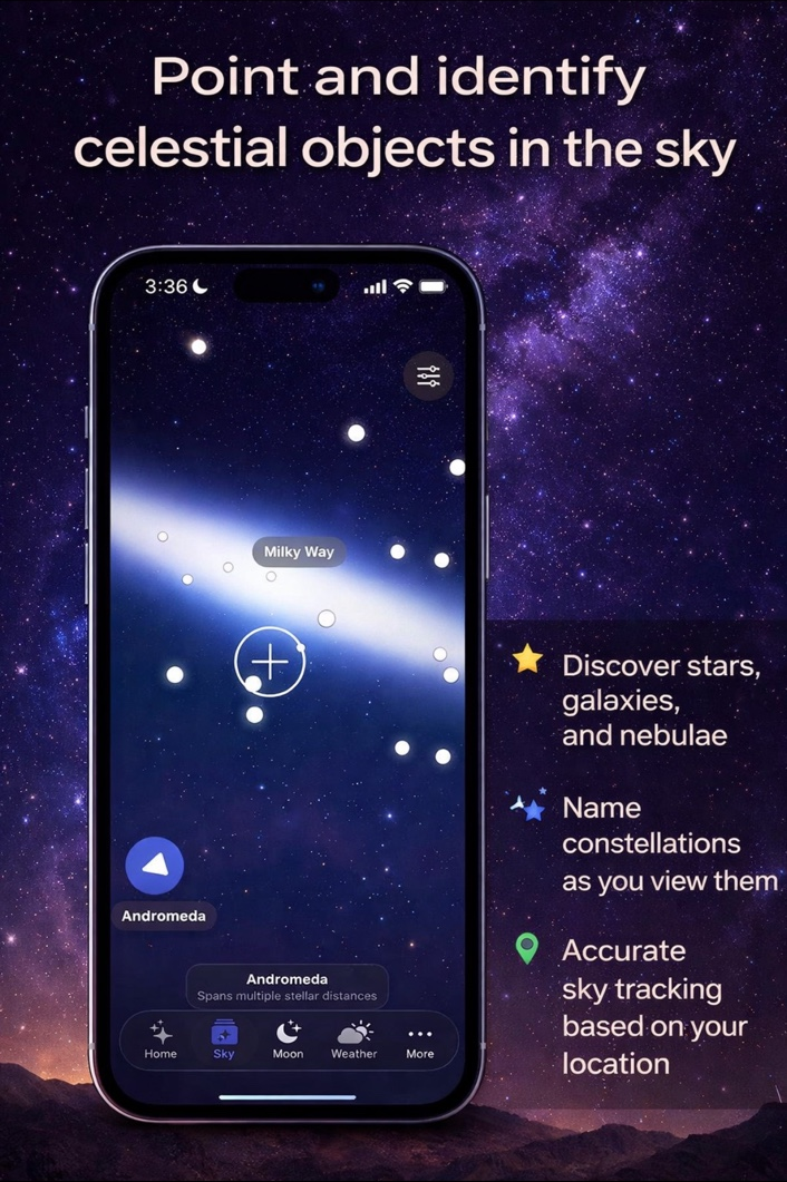 Point and identify celestial objects screenshot
